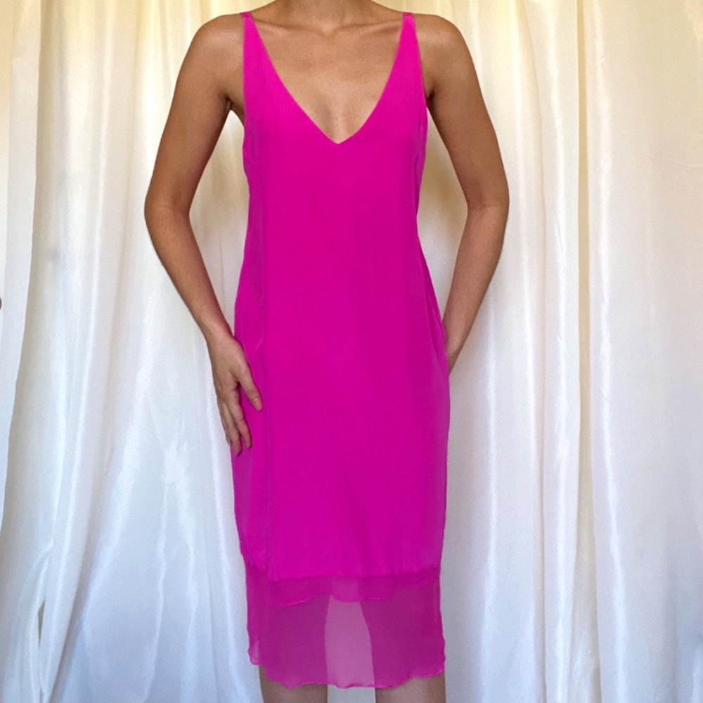 Tibi Pink Silk Sheath Dress Size 2 NWOT